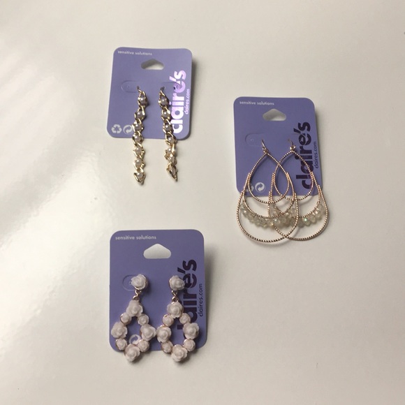 Claire's Accessories 3 For 5 Claires Earrings With Pearls And